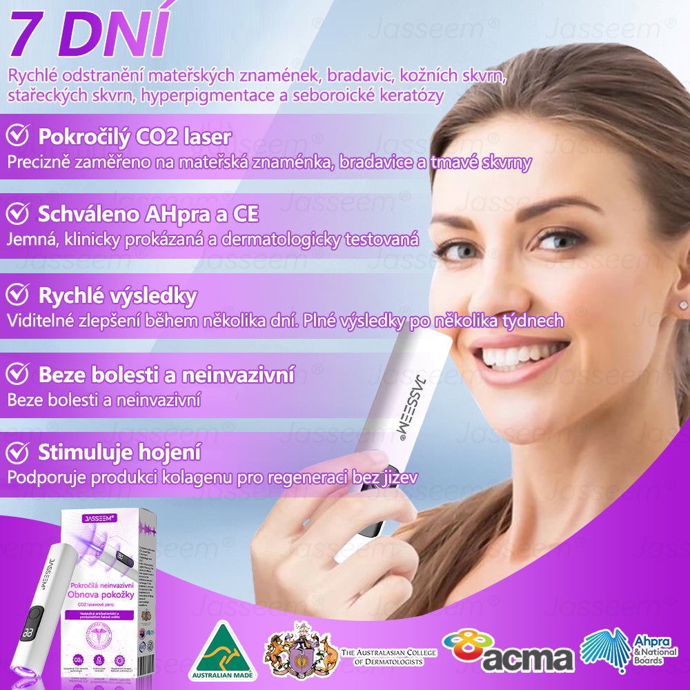 🌿𝐉𝐚𝐬𝐬𝐞𝐞𝐦® Pokročilé neinvazivní pero s CO₂ laserem na opravu pokožky 💕 (šetrně odstraňuje bradavice, mateřská znaménka, stařecké skvrny a kožní značky - bez bolesti a rozruchu!)🌿