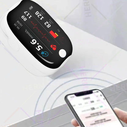HERMSA™ Vysoce přesný multifunkční neinvazivní zdravotnický přístroj (pro monitorování hladiny cukru v krvi, kyslíku v krvi a krevního tlaku) [99,9% přesnost].