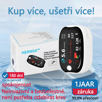 HERMSA™ Vysoce přesný multifunkční neinvazivní zdravotnický přístroj (pro monitorování hladiny cukru v krvi, kyslíku v krvi a krevního tlaku) [99,9% přesnost].