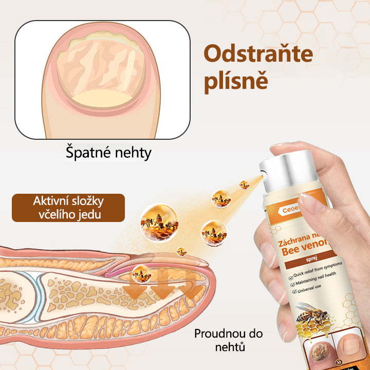 💥 2025 Limitovaná 70% SLEVA ️⏳ Ceoerty® NailRescue Kolirin sprej proti plísním nehtů s včelím jedem 💥 Všechny problémy s nehty vyléčíte během 2 týdnů🐝