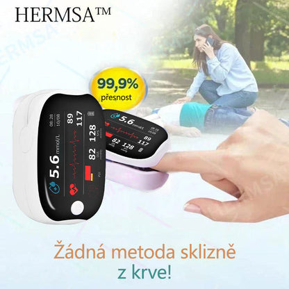 HERMSA™ Vysoce přesný multifunkční neinvazivní zdravotnický přístroj (pro monitorování hladiny cukru v krvi, kyslíku v krvi a krevního tlaku) [99,9% přesnost].