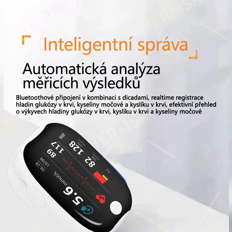 HERMSA™ Vysoce přesný multifunkční neinvazivní zdravotnický přístroj (pro monitorování hladiny cukru v krvi, kyslíku v krvi a krevního tlaku) [99,9% přesnost].