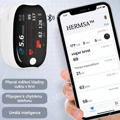 HERMSA™ Vysoce přesný multifunkční neinvazivní zdravotnický přístroj (pro monitorování hladiny cukru v krvi, kyslíku v krvi a krevního tlaku) [99,9% přesnost].