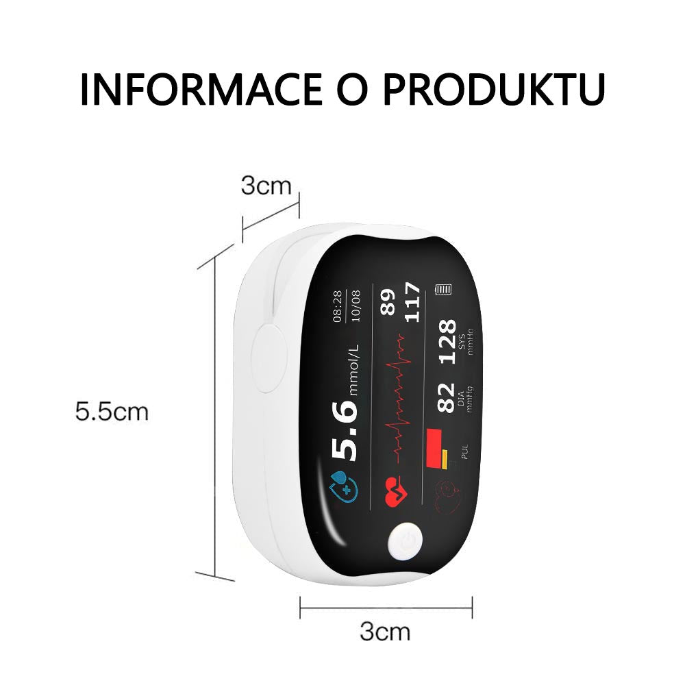 HERMSA™ Vysoce přesný multifunkční neinvazivní zdravotnický přístroj (pro monitorování hladiny cukru v krvi, kyslíku v krvi a krevního tlaku) [99,9% přesnost].